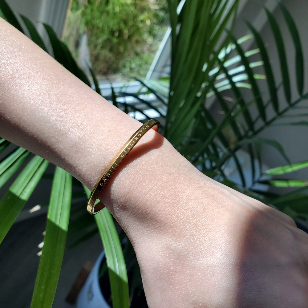 Daniel Wellington Gold Slim Logo Cuff Bracelet